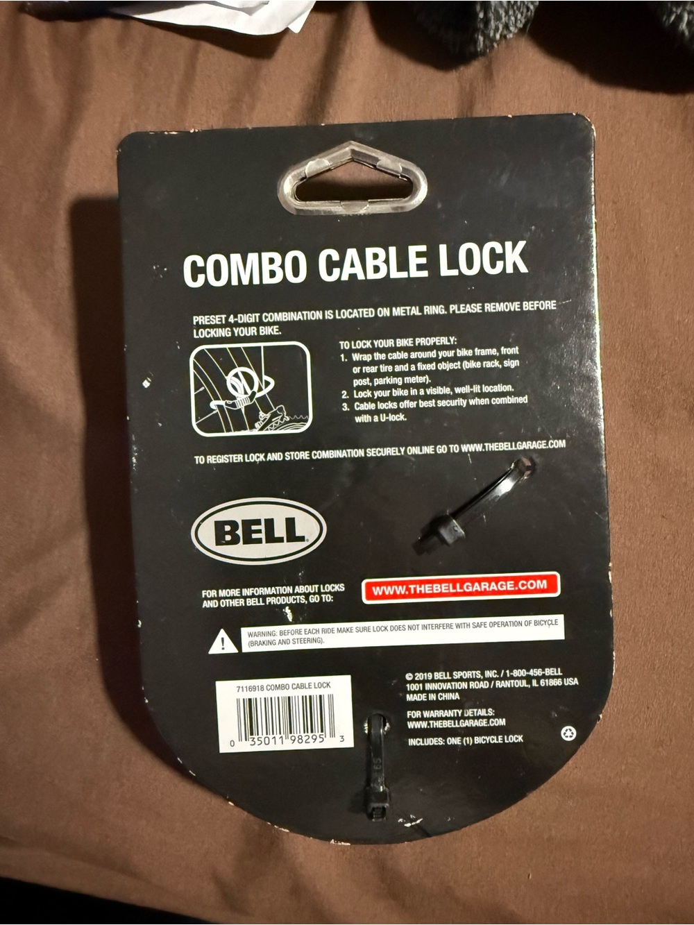 Bell Combo Cable Lock 8mm x 5ft Bicycle Bike Security Lock New - Picture 2 of 3